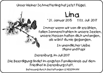 Traueranzeige von Lina  von Magdeburger Volksstimme