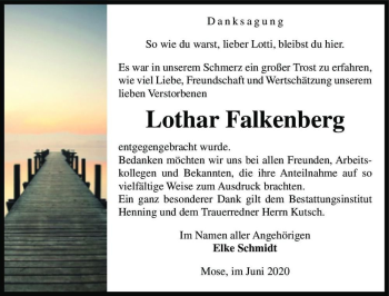 Traueranzeige von Lothar Falkenberg  von Magdeburger Volksstimme
