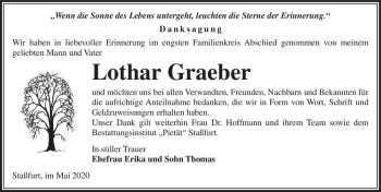 Traueranzeige von Lothar Graeber  von Magdeburger Volksstimme