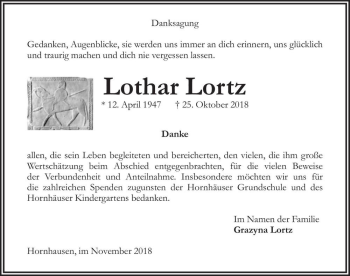 Traueranzeige von Lothar Lortz  von Magdeburger Volksstimme