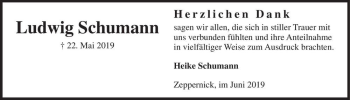 Traueranzeige von Ludwig Schumann  von Magdeburger Volksstimme