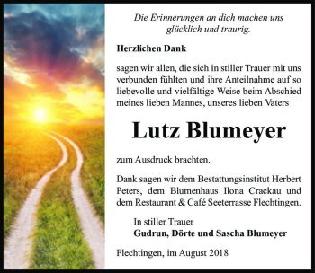 Traueranzeige von Lutz Blumeyer  von Magdeburger Volksstimme