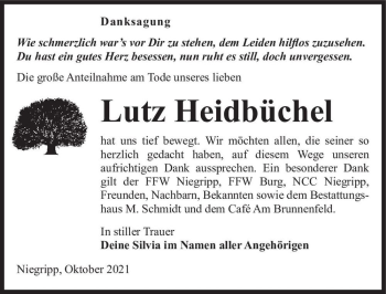 Traueranzeige von Lutz Heidbüchel  von Magdeburger Volksstimme