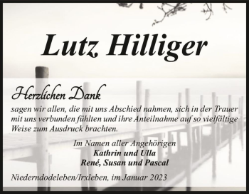 Traueranzeige von Lutz Hilliger  von Magdeburger Volksstimme