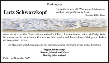 Traueranzeige von Lutz Schwarzkopf  von Magdeburger Volksstimme