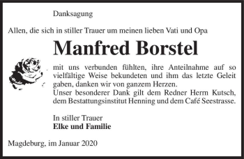 Traueranzeige von Manfred Borstel  von Magdeburger Volksstimme