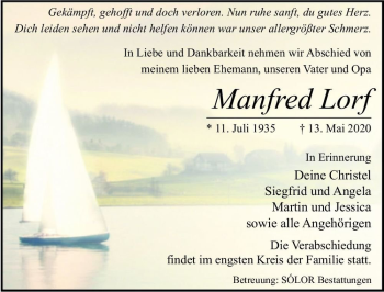 Traueranzeige von Manfred Lorf  von Magdeburger Volksstimme
