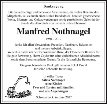Traueranzeige von Manfred Nothnagel  von Magdeburger Volksstimme