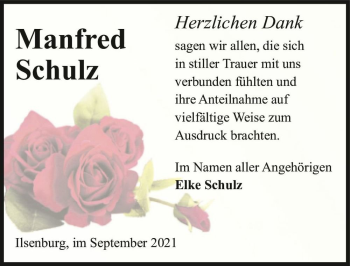 Traueranzeige von Manfred Schulz  von Magdeburger Volksstimme