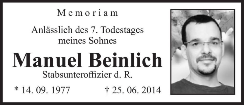  Traueranzeige für Manuel Beinlich  vom 25.06.2021 aus Magdeburger Volksstimme
