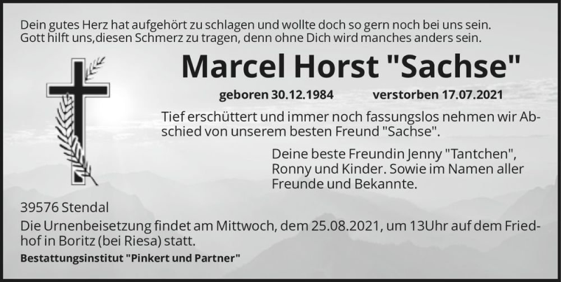  Traueranzeige für Marcel Horst 