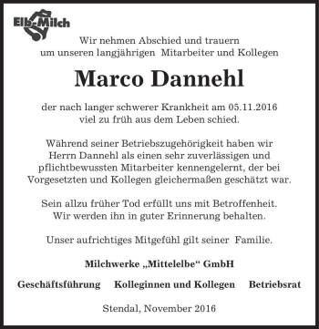 Traueranzeige von Marco Dannehl  von Magdeburger Volksstimme