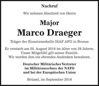 Traueranzeige von Marco Draeger  von Magdeburger Volksstimme
