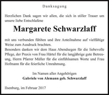 Traueranzeige von Margarete Schwarzlaff  von Magdeburger Volksstimme