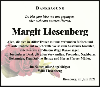 Traueranzeige von Margit Liesenberg  von Magdeburger Volksstimme