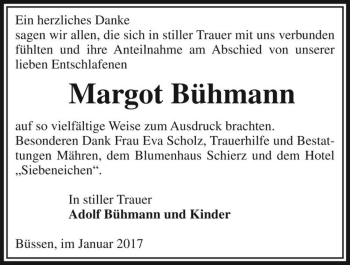 Traueranzeige von Margot Bühmann  von Magdeburger Volksstimme