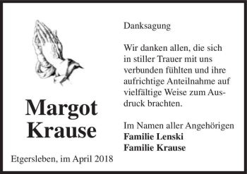 Traueranzeige von Margot Krause  von Magdeburger Volksstimme