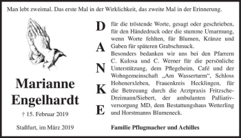 Traueranzeige von Marianne Engelhardt  von Magdeburger Volksstimme