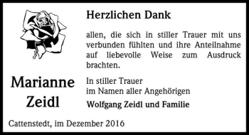 Traueranzeige von Marianne Zeidl  von Magdeburger Volksstimme