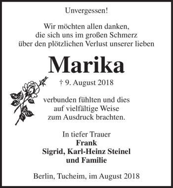 Traueranzeige von Marika  von Magdeburger Volksstimme