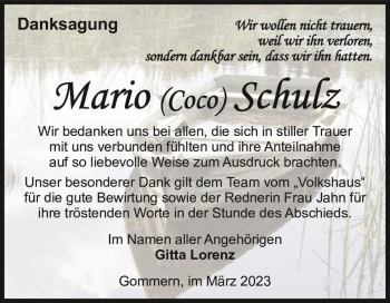 Traueranzeige von Mario 