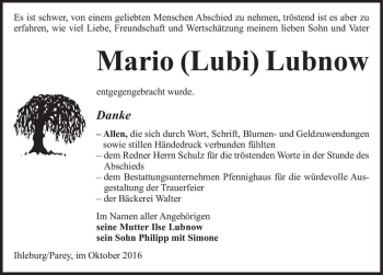 Traueranzeige von Mario 
