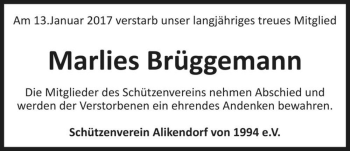 Traueranzeige von Marlies Brüggemann  von Magdeburger Volksstimme