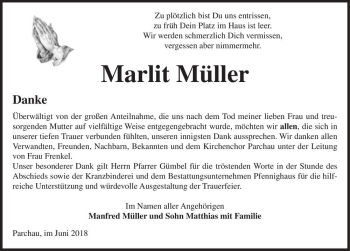 Traueranzeige von Marlit Müller  von Magdeburger Volksstimme