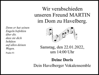 Traueranzeige von Martin  von Magdeburger Volksstimme