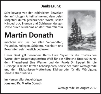 Traueranzeige von Martin Donath  von Magdeburger Volksstimme