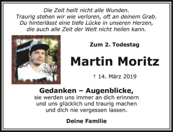 Traueranzeige von Martin Moritz  von Magdeburger Volksstimme