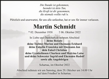 Traueranzeige von Martin Schmidt  von Magdeburger Volksstimme