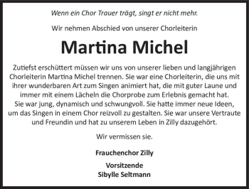 Traueranzeige von Martina Michel  von Magdeburger Volksstimme