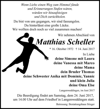 Traueranzeige von Matthias Scheller  von Magdeburger Volksstimme