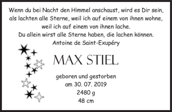 Traueranzeige von Max Stiel  von Magdeburger Volksstimme