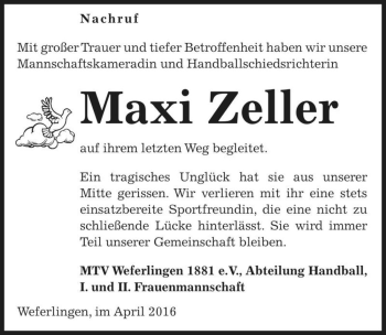 Traueranzeige von Maxi Zeller  von Magdeburger Volksstimme