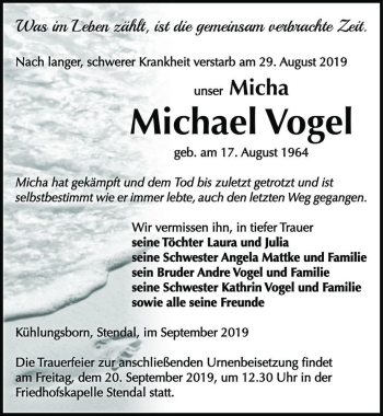 Traueranzeige von Michael 
