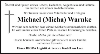 Traueranzeige von Michael 