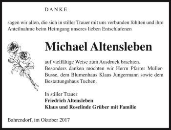 Traueranzeige von Michael Altensleben  von Magdeburger Volksstimme
