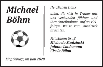 Traueranzeige von Michael Böhm  von Magdeburger Volksstimme