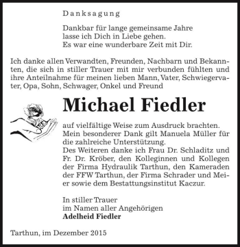 Traueranzeige von Michael Fiedler  von Magdeburger Volksstimme