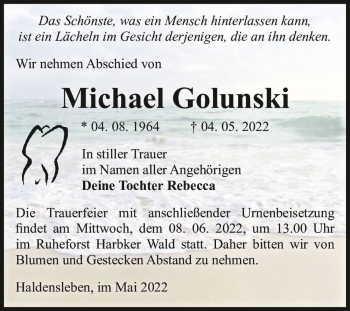 Traueranzeige von Michael Golunski  von Magdeburger Volksstimme