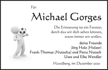 Traueranzeige von Michael Gorges  von Magdeburger Volksstimme