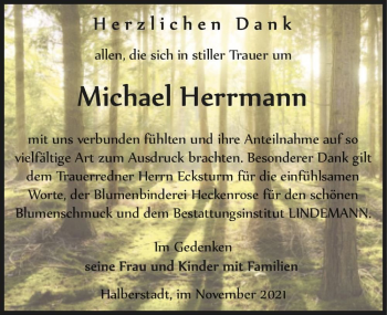 Traueranzeige von Michael Herrmann  von Magdeburger Volksstimme