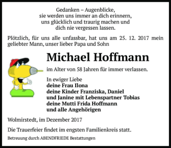 Traueranzeige von Michael Hoffmann  von Magdeburger Volksstimme