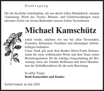 Traueranzeige von Michael Kamschütz  von Magdeburger Volksstimme