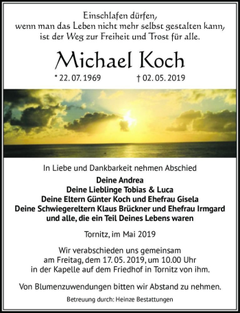 Traueranzeige von Michael Koch  von Magdeburger Volksstimme