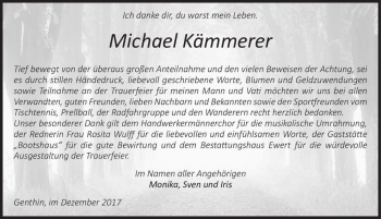 Traueranzeige von Michael Kämmerer  von Magdeburger Volksstimme
