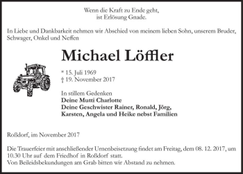 Traueranzeige von Michael Löffler  von Magdeburger Volksstimme