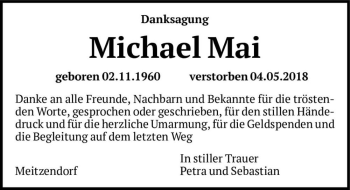 Traueranzeige von Michael Mai  von Magdeburger Volksstimme